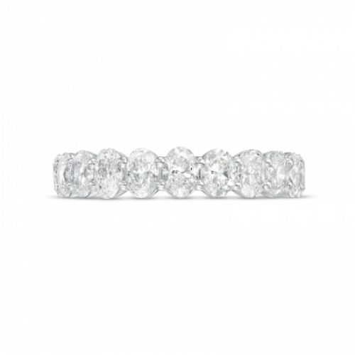 Обручальное кольцо из белого золота с крупными овальными бриллиантами