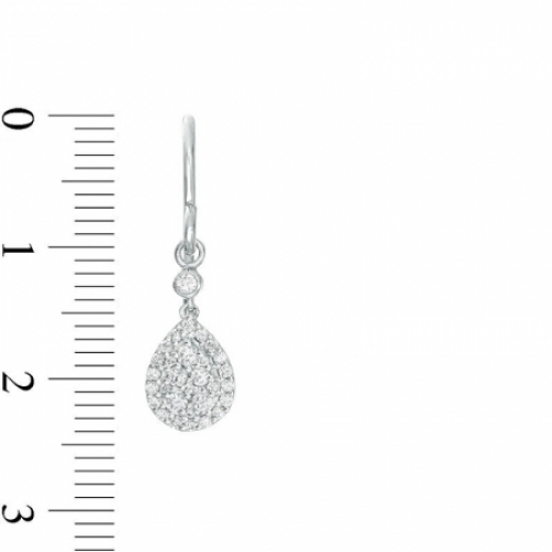 Серьги висячие из белого золота 585 пробы с бриллиантом