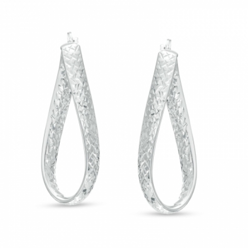 Серьги висячие из белого золота 585 пробы
