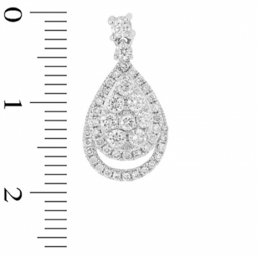 Серьги висячие из белого золота 750 пробы с бриллиантом