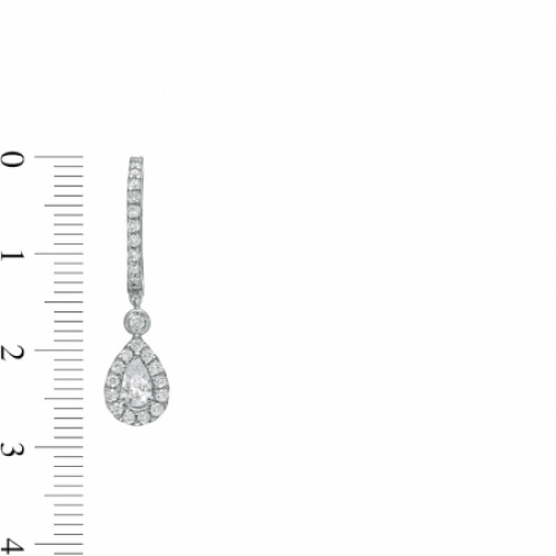 Серьги висячие из белого золота 585 пробы с бриллиантом