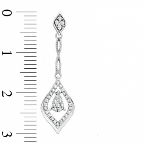Серьги из белого золота 585 пробы с бриллиантом