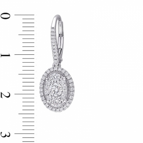 Серьги из белого золота 585 пробы с бриллиантом