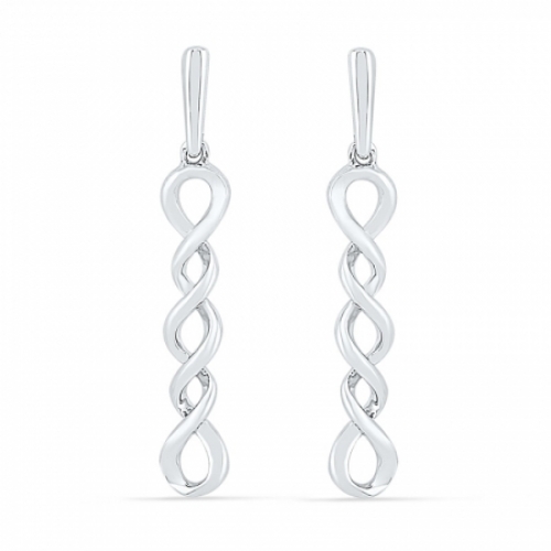 Серьги висячие из белого золота 585 пробы