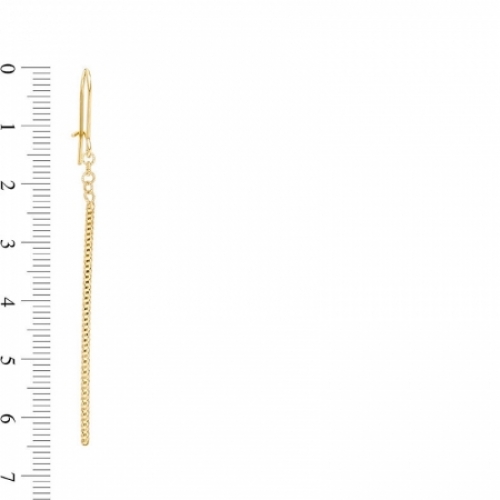 Серьги висячие из желтого золота 585 пробы