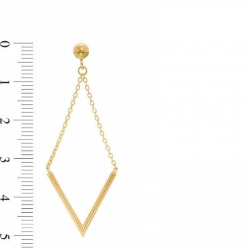 Серьги висячие из желтого золота 585 пробы