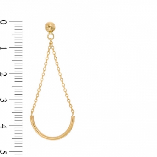 Серьги висячие из желтого золота 585 пробы