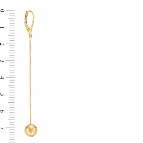 Серьги висячие из желтого золота 585 пробы