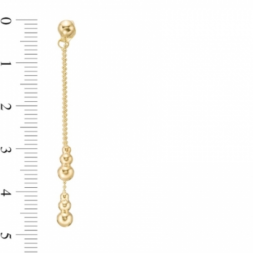 Серьги висячие из желтого золота 585 пробы