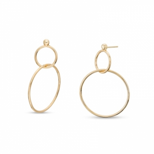 Серьги висячие из желтого золота 585 пробы