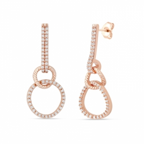 Серьги из серебра 925 пробы с бриллиантом