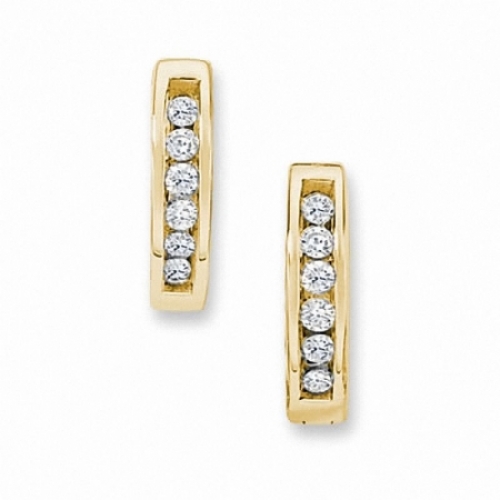 Серьги из желтого золота 585 пробы с бриллиантом