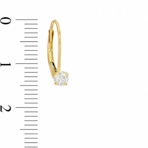 Серьги из желтого золота 585 пробы с бриллиантом
