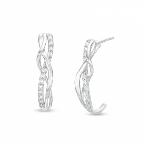 Серьги из серебра с бриллиантом