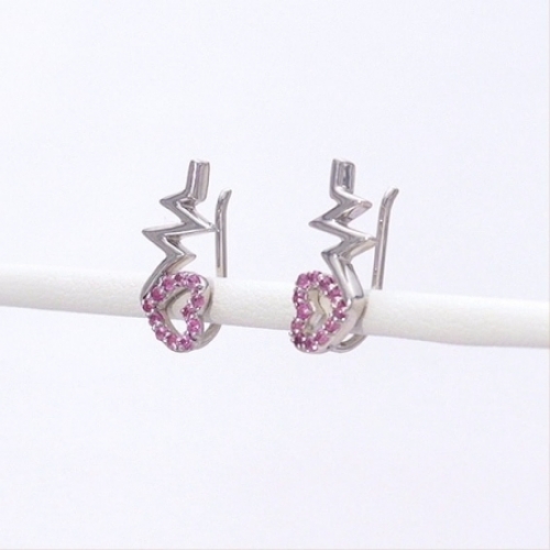 Серьги из серебра с сапфиром