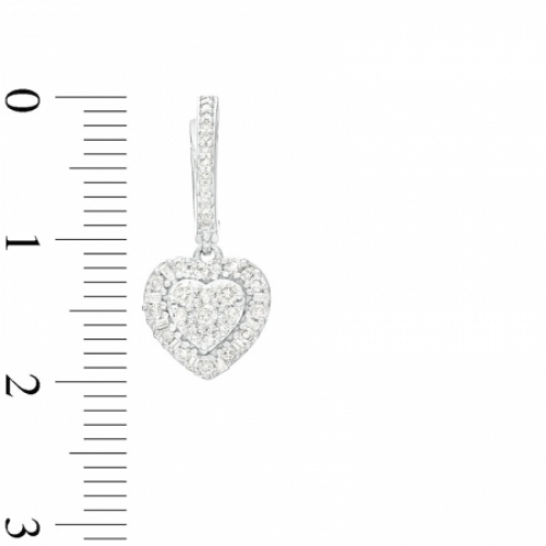 Серьги из белого золота 585 пробы с бриллиантом