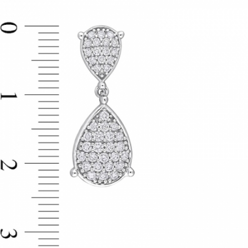 Серьги из белого золота 585 пробы с бриллиантом