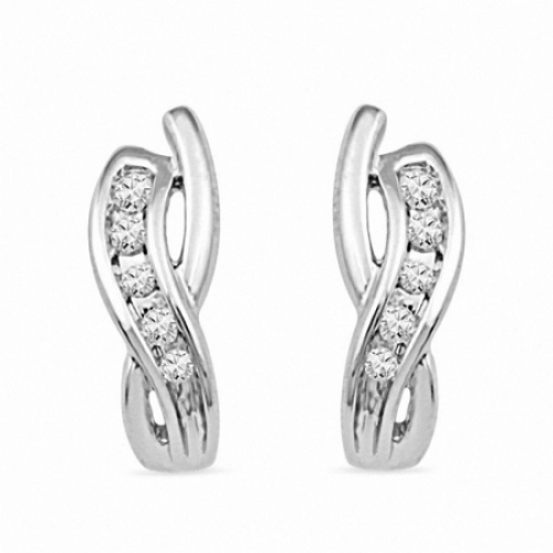 Серьги из белого золота 585 пробы с бриллиантом