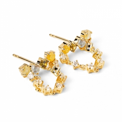 Серьги из серебра 925 пробы с Swarovski Zirconia и лабрадоритом