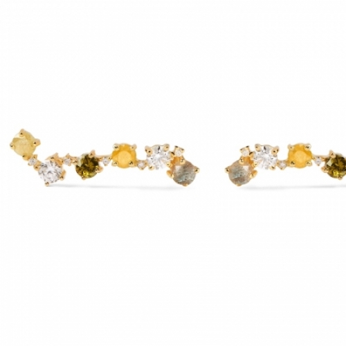 Серьги из серебра 925 пробы с Swarovski Zirconia и лабрадоритом
