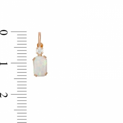 Серьги из желтого золота 585 пробы с опалом и Swarovski Zirconia