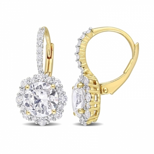 Серьги из серебра 925 пробы с белыми сапфирами