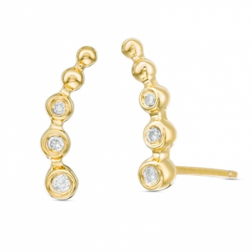 Серьги из серебра 925 пробы с бриллиантом