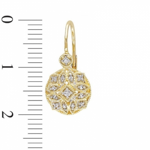 Серьги из желтого золота 585 пробы с бриллиантом
