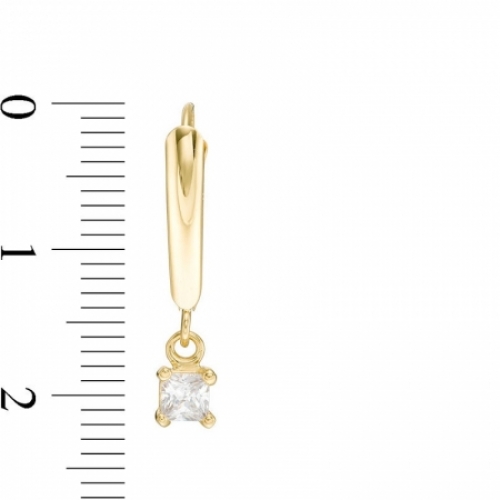 Серьги из желтого золота 585 пробы с бриллиантом