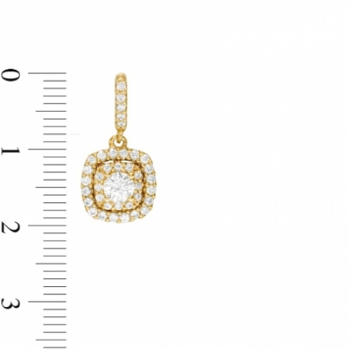 Серьги из желтого золота 585 пробы с бриллиантом