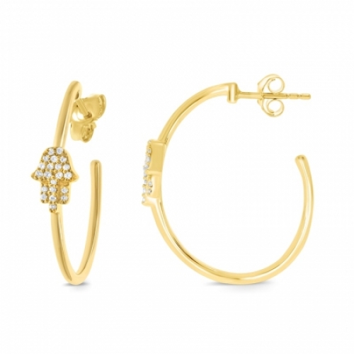 Серьги из серебра 925 пробы с бриллиантом