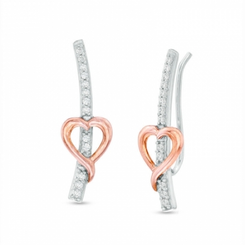 Серьги из серебра 925 пробы с бриллиантом
