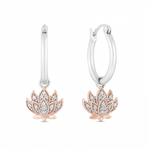 Серьги из серебра 925 пробы с бриллиантом