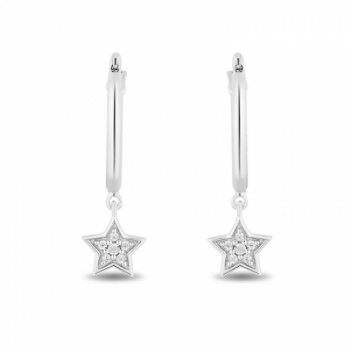 Серьги из серебра 925 пробы с бриллиантом