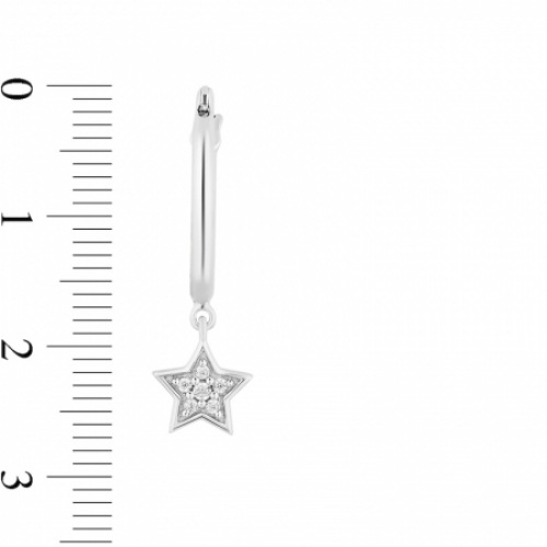 Серьги из серебра 925 пробы с бриллиантом