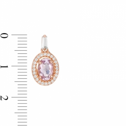 Серьги из серебра 925 пробы с аметистом и белым сапфиром