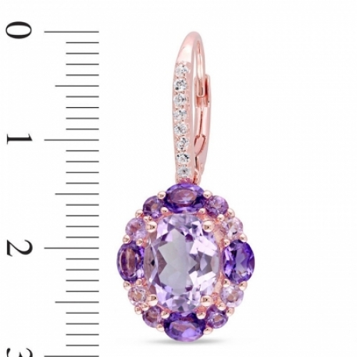 Серьги из серебра 925 пробы с аметистом и белым сапфиром