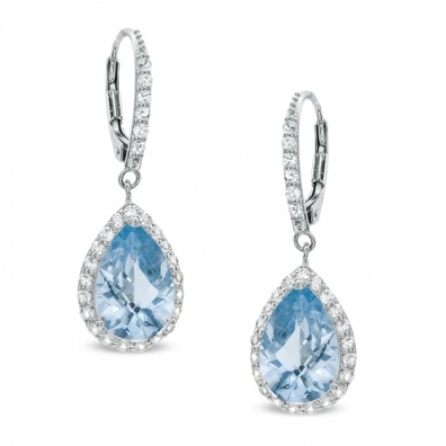 Серьги из серебра со шпинелью и белым сапфиром
