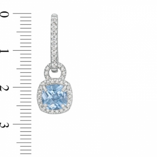 Серьги из серебра со шпинелью и белым сапфиром