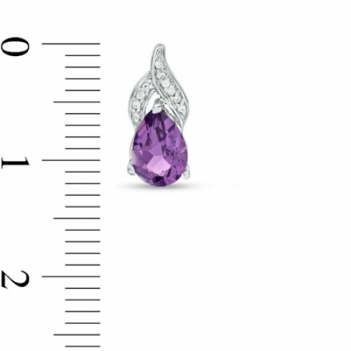 Серьги из серебра с аметистом и бриллиантом