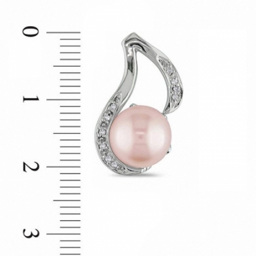 Серьги из серебра с жемчугом и бриллиантами
