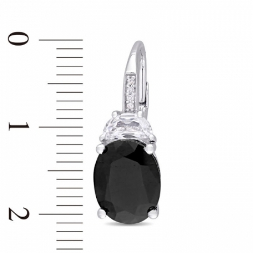 Серьги из серебра с сапфирами и бриллиантами