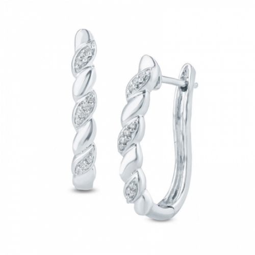 Серьги из серебра с бриллиантом