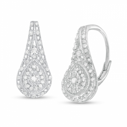 Серьги из серебра с бриллиантом