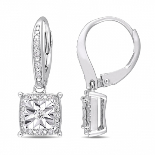 Серьги из серебра с бриллиантом