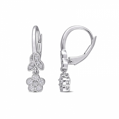 Серьги из серебра с бриллиантом