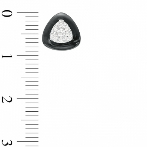 Серьги-гвоздики из серебра 925 пробы с бриллиантом