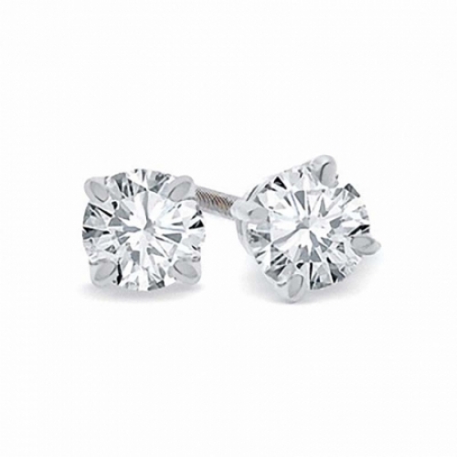Серьги-гвоздики из белого золота 750 пробы с бриллиантом