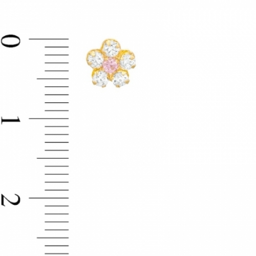 Серьги-гвоздики из желтого золота 585 пробы с Swarovski Zirconia