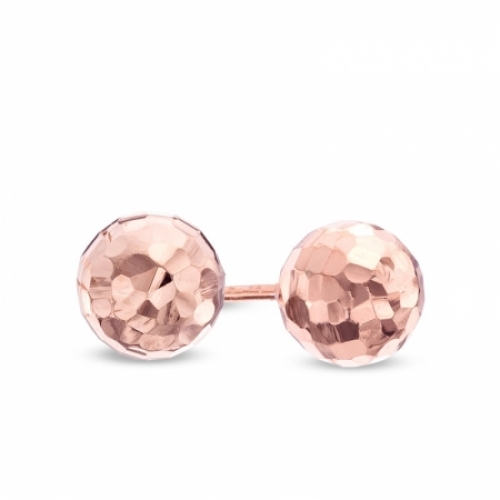 Серьги-гвоздики из красного золота 585 пробы